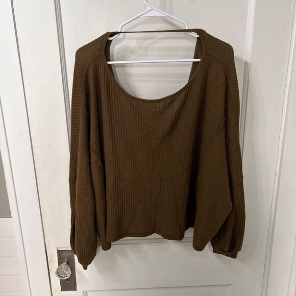 We The Free Olive Long Sleeve Top - Picture 1 of 9